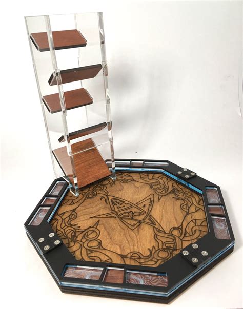 C4labs 10 Octagon Wood Laser Etched Dice Tray Eldritch Etsy Dice