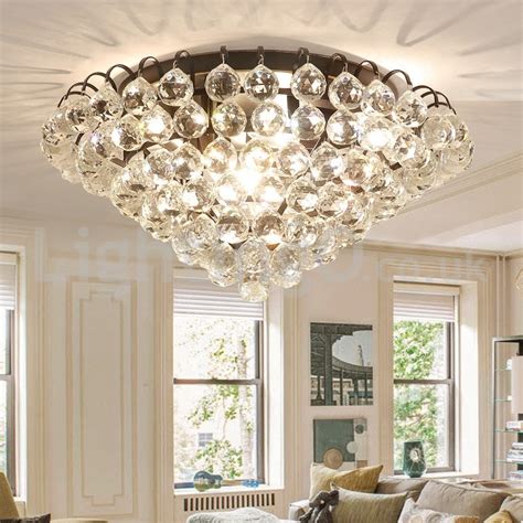 Luxury free shipping the new modern minimalist led square entrance hallway crystal living room bedroom ceiling lamps. Contemporary 30CM/55CM Round Crystal Flush Mount Ceiling ...
