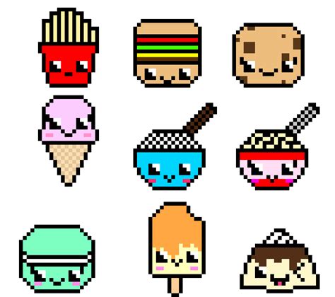 Pixel art diamant perler bead pixel art pixel art. Kawaii Food | Pixel Art Maker