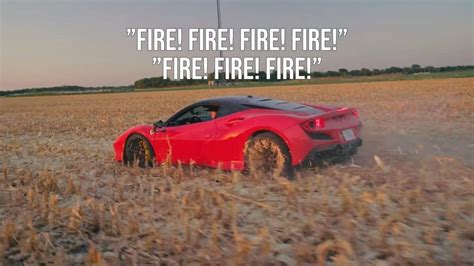 Youtubers 400000 Ferrari F8 Tributo Burns To The Ground In Cornfield