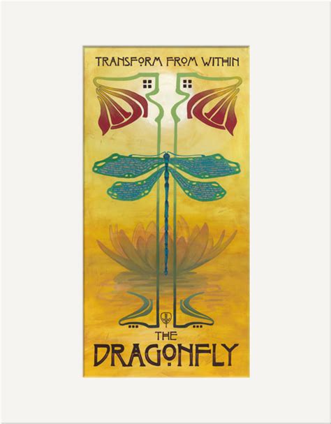Art Nouveau Dragonfly Matted Print