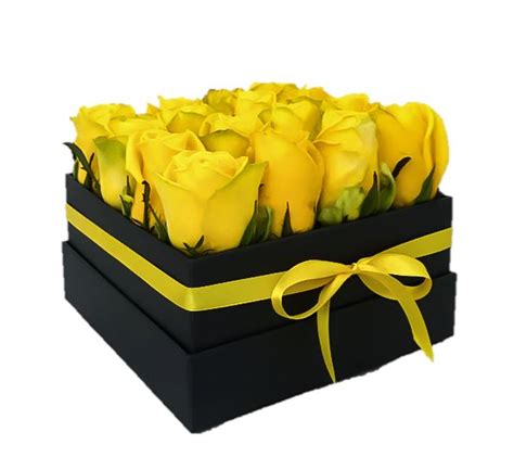 Yellow Roses Signature Box Flowers With Delivery In Uk Flowers Box