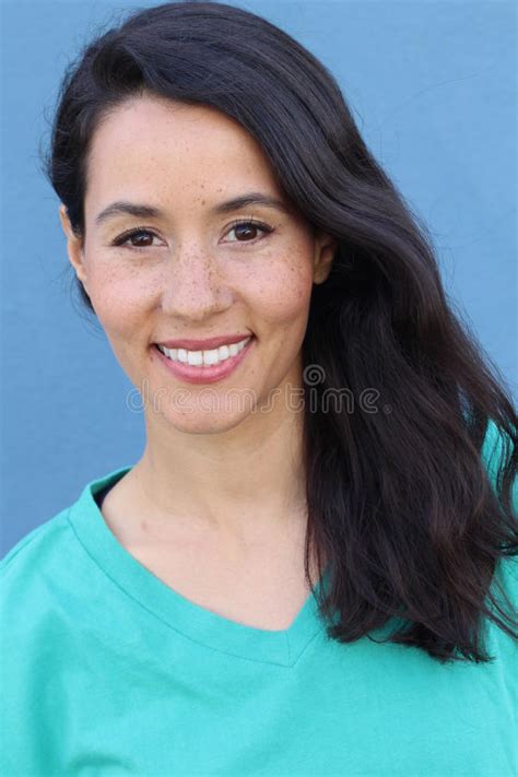 Portrait Of A Young Hispanic Female Smiling Stock Image Image Of