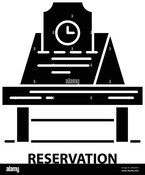 Reservation Icon Black Vector Sign With Editable Strokes Concept