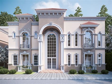 Luxury classic villa interior design on behance neo classic. VILLAS EXTERIOR on Behance | Classic house exterior, House ...