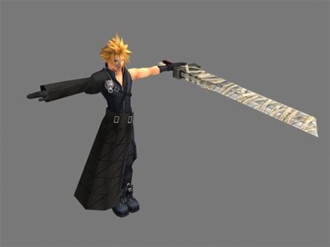 Cloud Strife Warrior Character Free 3d Model Max Vray
