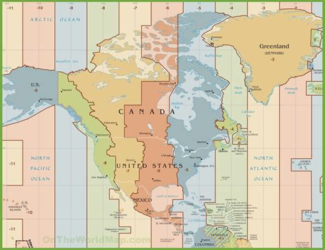 North American Time Zones Map Verjaardag Vrouw 2020