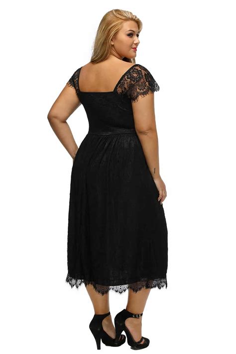 elegant lace embellished black plus size dress lc61268 2 58108 curvyplus