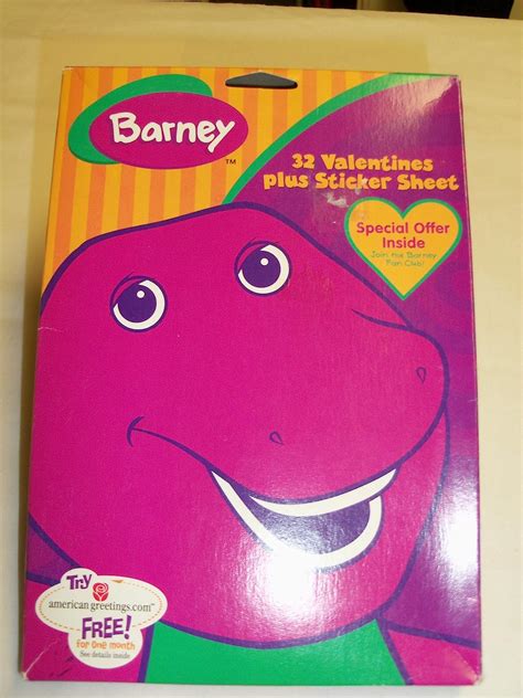 Barney Valentines 32 With Stickers Toys And Games
