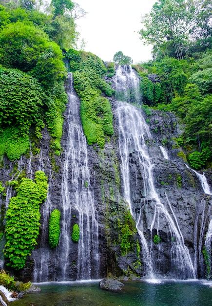 Premium Photo Banyumala Twin Waterfall In Mountain Slope In Bali