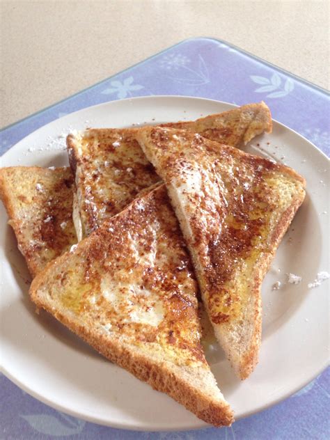 Homemade French Toast With Cinnamon Golden Syrup And Icing Sugar R