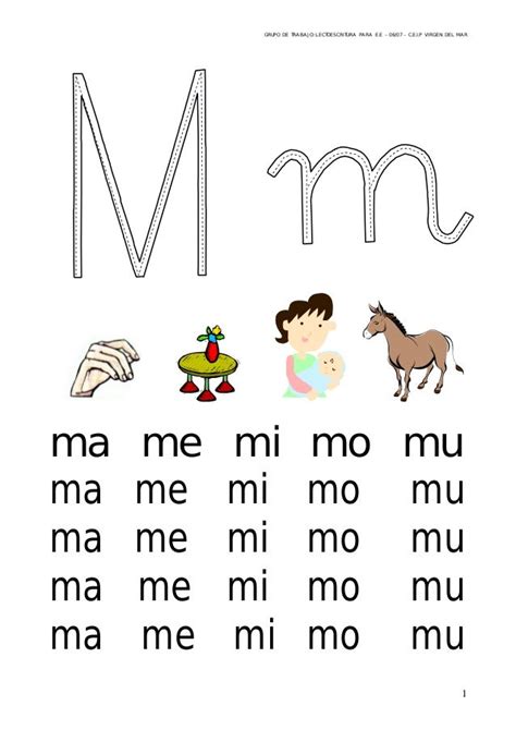 Letra M Ma Me Mi Mo Mu