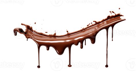 Chocolate Dripping Isolated On Transparent Background Png File Cut