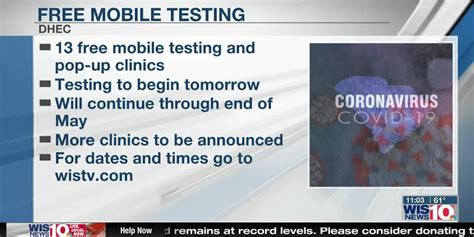 DHEC Announces 13 Free COVID 19 Mobile Testing Clinics