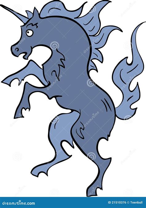 Heraldic Blue Unicorn Stock Vector Illustration Of Graphic 21510376