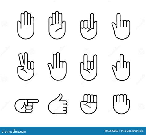 Hand Gestures Icons Stock Vector Illustration Of Finger 62600268