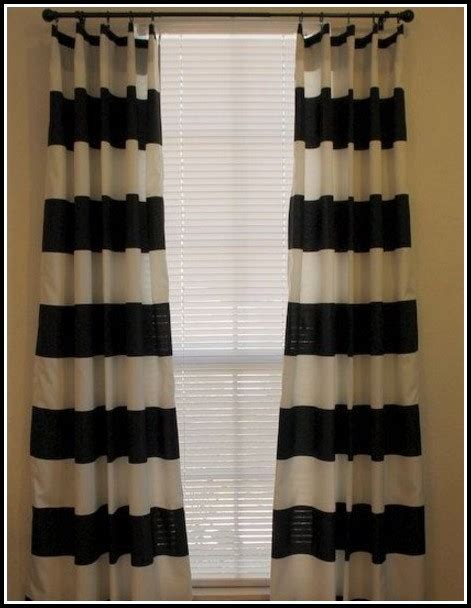 Black And White Wide Horizontal Stripe Curtains Download Page Home