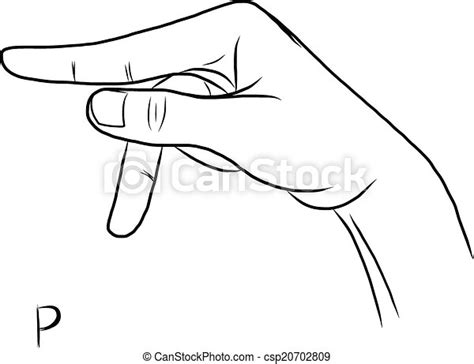 Vector Clipart Of Sign Language And The Alphabetthe Letter P