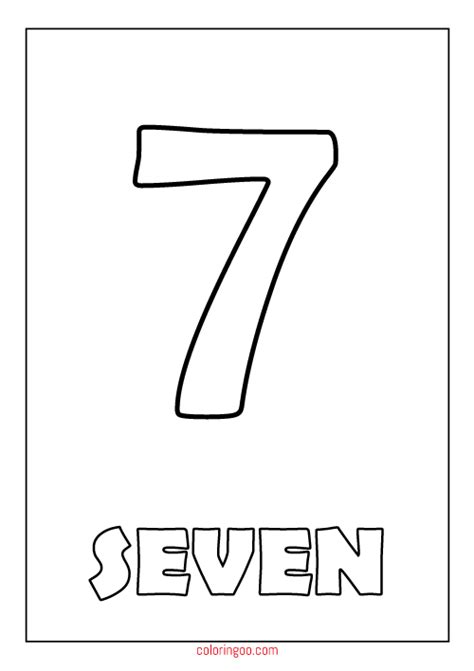 Number Seven Coloring Page Barry Morrises Coloring Pages