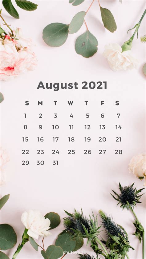 August Wallpaper Calendar Wallpaper Print Calendar Rose Wallpaper