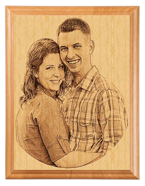 Wood Plaque Laser Portrait
