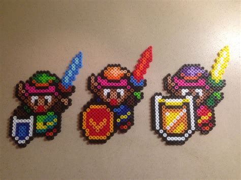 A Link To The Past 3 Swords Armors And Shields Perler Perler Bead
