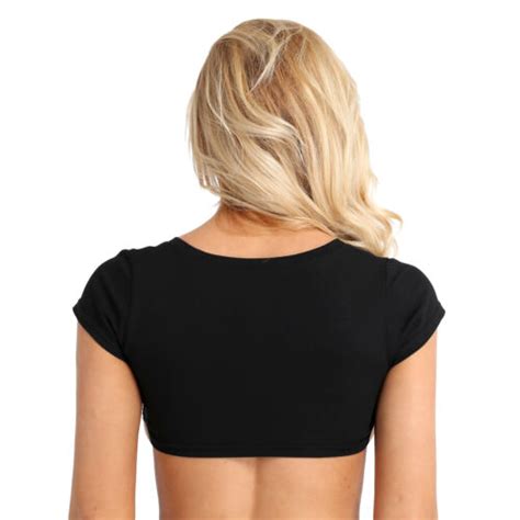 Sexy Women No Bra Cotton Letter Short Sleeve Crop Top T Shirt Summer Tee Blouse Ebay