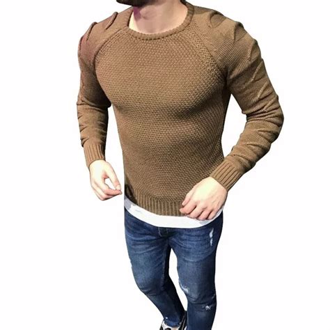 Vertvie 2018 Autumn Sweater Men Pullover Slim Fit Solid Fashion Knitted