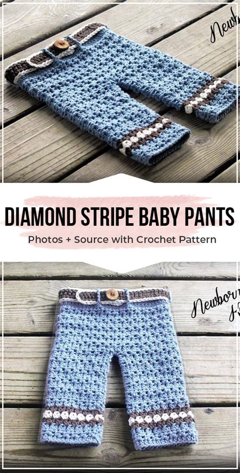 Crochet Diamond Stripe Baby Pants Free Pattern Easy Crochet Plant