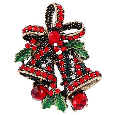 50 Off Br1349 Vintage Bell Style Christmas Brooch Rosegal