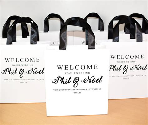 35 Welcome To Our Wedding Bags With Satin Ribbon Handles And Etsy