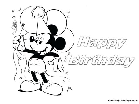 Disney Birthday Coloring Pages At Getdrawings Free Download