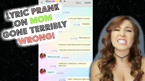 Song Lyric Prank On Mom Gone Wrong With Audio Dont Let Me Down