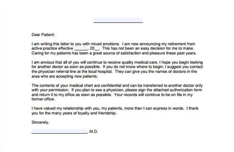 I am writing this letter to request a two week leave … physician retirement letter to