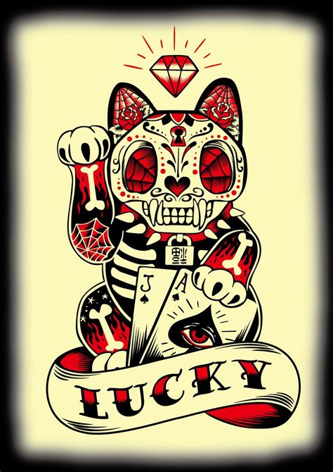 Above two photos of beautiful norwegian forest cats whose ancestors may have carted around the norse goddess freyja (public domain). maneki neko sugar skull??? I'm about it | Lucky cat tattoo ...