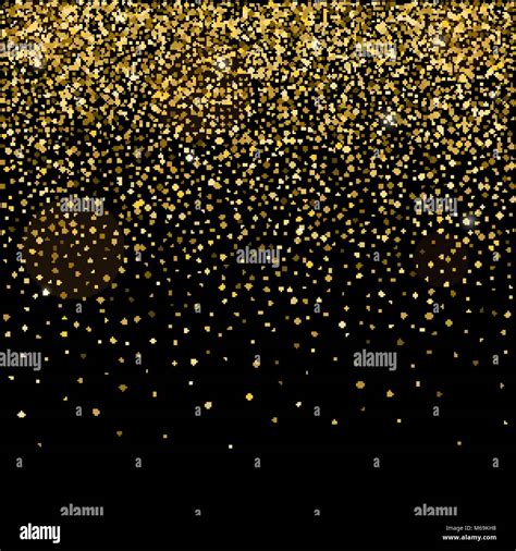 Golden Glitter Sparkle Bubbles Champagne Particles Stars On Black