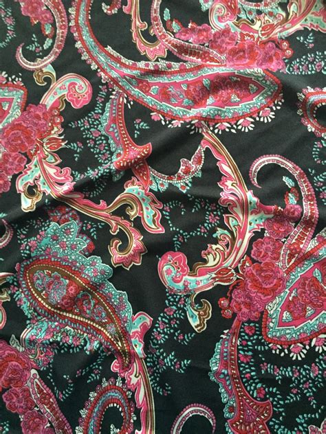 Paisley Print Knit Fabric 2 Way Stretch 58 Wide Etsy