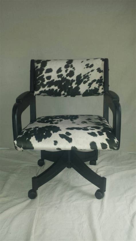 This bifma certified chair can swivel, tilt, or be locked upright. Black and white faux cowhide wooden desk chair. Cute ...