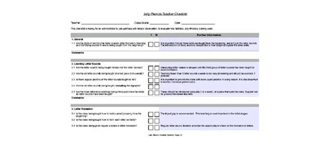 Jolly Phonics Teacher Checklist English Literacy Resource For Ks1ks2