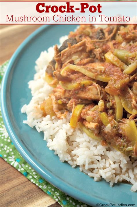 I love crockpot recipes, especially in winter. Crock-Pot Mushroom Chicken in Tomato - Crock-Pot Ladies