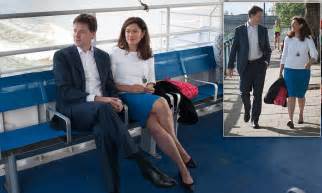 Nick Clegg And Wife Miriam Durantez Gonzalez Plus Snapper Of Course Take Love Boat To Work