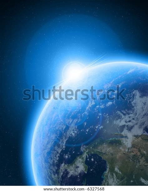 Blue Planet Earth Outer Space Stock Illustration 6327568