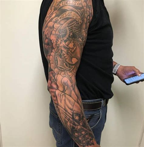 Top 89 American Flag Sleeve Tattoo Ideas - [2021 Inspiration Guide]