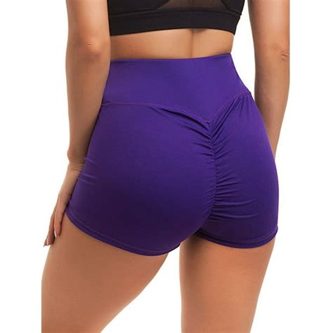 sayfut women s high waisted yoga shorts sports sexy ruched butt lifting workout running hot