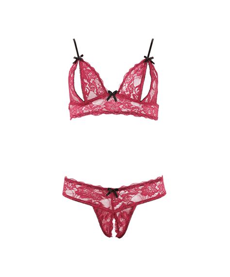 Cottelli Lingerie Red Lace Two Piece Lingerie Set Sexystyle Eu