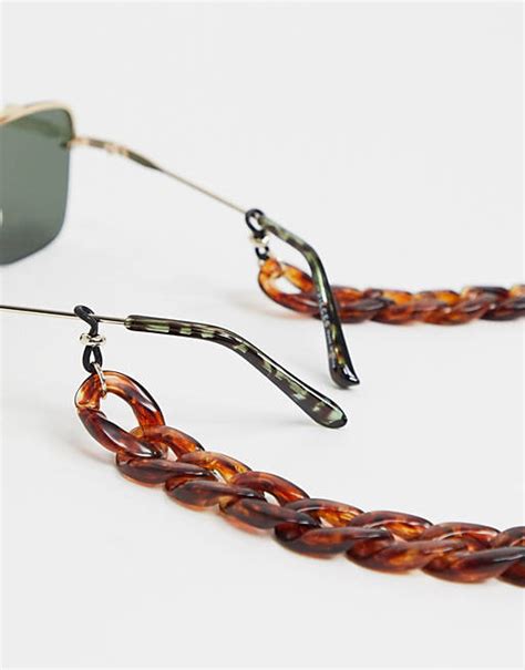 Monki Bay Sunglasses Chain In Brown Tortoise Asos