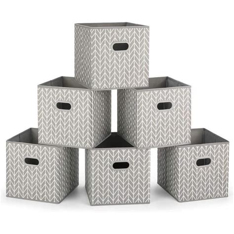 Cubes de Rangement en Tissu, Lot de 6 Boîtes/Tiroirs en Tissu Cube de Rangement Pliable ...