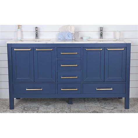 Freestanding bathroom cabinets at argos. Ashley 60 Inch Navy Blue Bathroom Vanity | Ottohomegoods