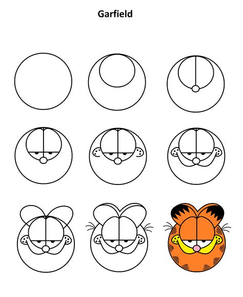Garfield Step By Step Tutorial Drawing Tutorial Easy Disney Drawings