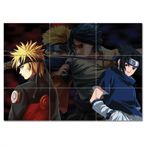 Naruto Vs Sasuke Block Giant Wall Art Poster